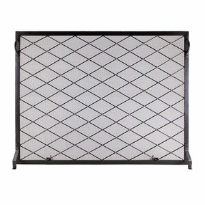 Harlequin Flat Single Panel Iron Fireplace Screen