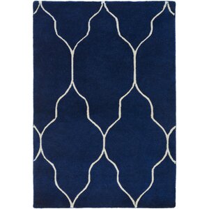 Moreton Hand-Knotted Navy/Beige Area Rug