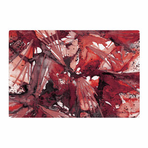 Ebi Emporium Birds of Prey Watercolor Red/Black Area Rug