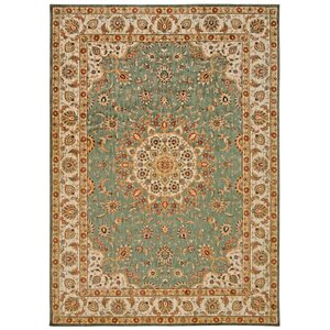 Babylon Ancient Times Palace Teal Area Rug