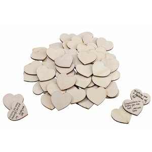 Wooden Signing Hearts (Set of 48)