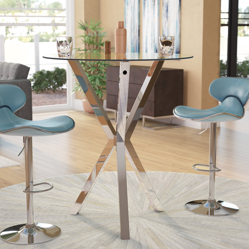 Wade Logan Oaklyn Pub Table in Chrome & Reviews | Wayfair Wade Logan Oaklyn Pub Table in Chrome & Reviews | Wayfair