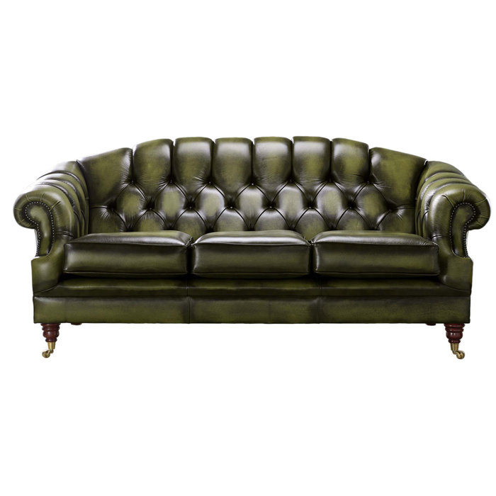 Comeau Genuine Leather 3 Seater Chesterfield Sofa
