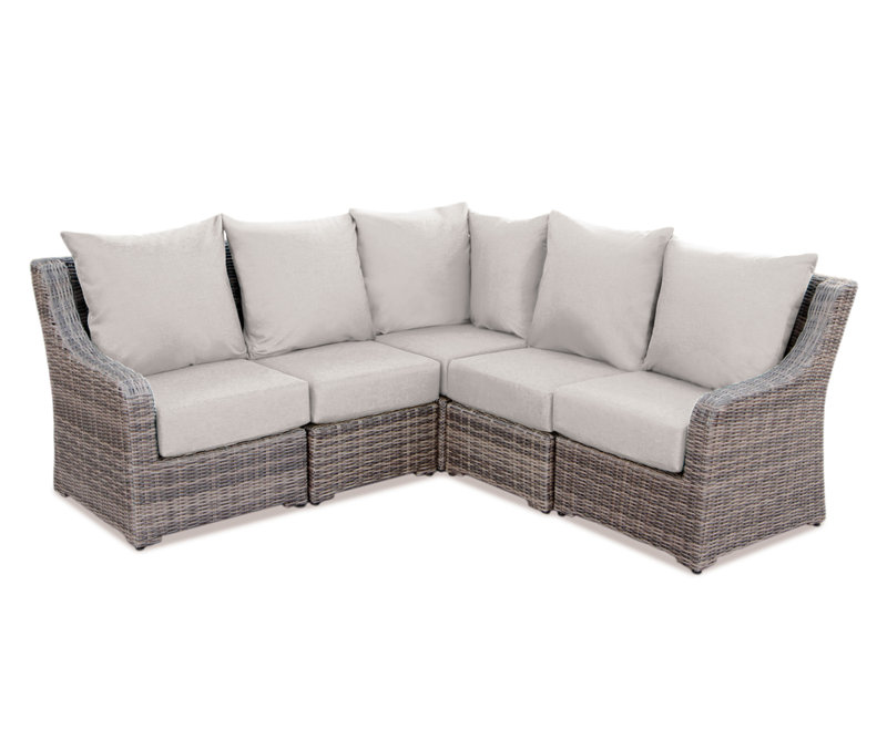 Laurel Foundry Modern Farmhouse Valentin Patio Sectional With Valentin Patio Sectional With Sunbrella Cushions