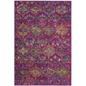 Carrillo Fuchsia/Blue Area Rug