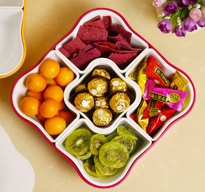 Home And Above Creative Multi Sectional Snack Serving Tray With Lid home-and-above-creative-multi-sectional-snack-serving-tray-with-lid
