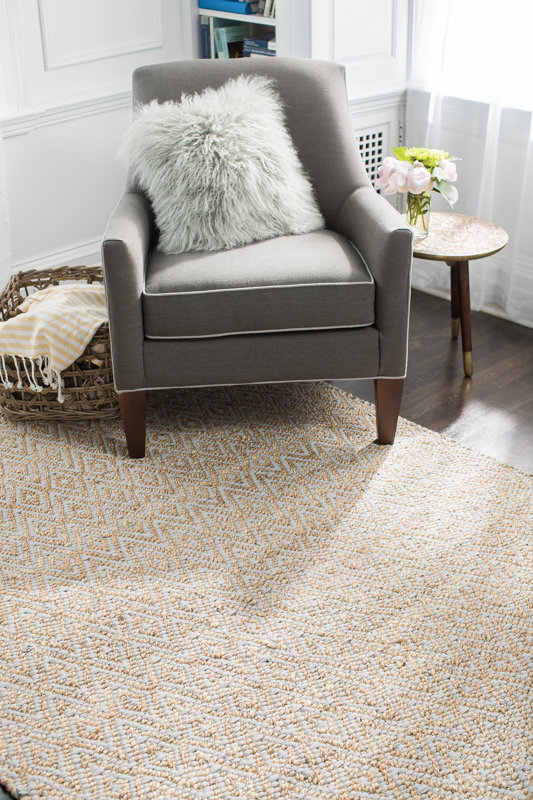 Mercury Row Pyrrhos Diamond HandWoven Tan/Ivory Area Rug & Reviews