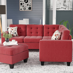 Left Facing Red Sectional Sofas You Ll Love Wayfair Ee Modular Sectional With Ottoman