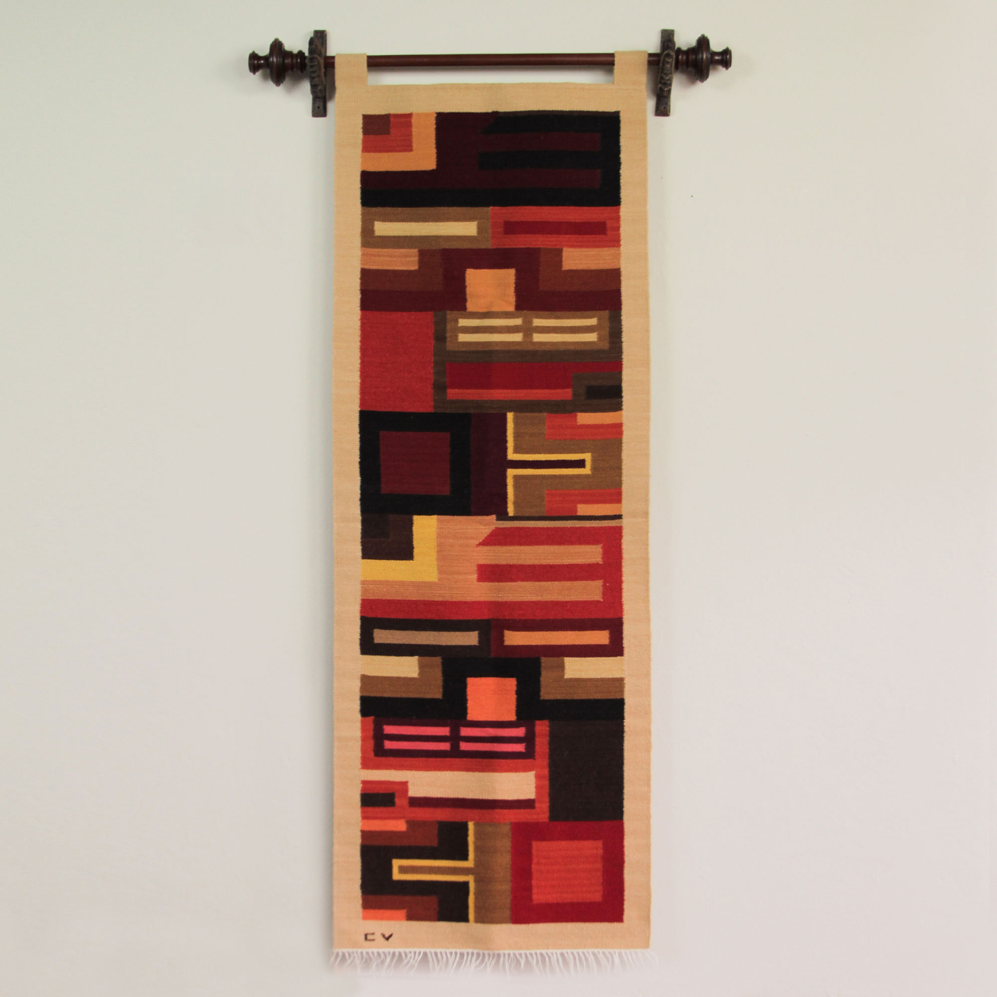 Novica Fair Trade Geometric Wool Tapestry Wall Hanging Wayfair