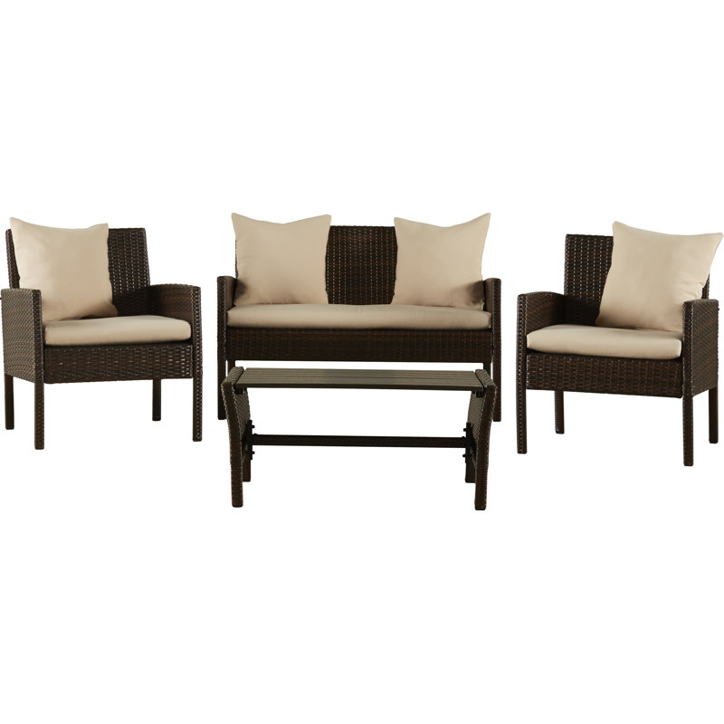 Ivy Bronx Sarver 4 Piece Sofa Set With Cushions Reviews Wayfair Sarver 4 Piece Sofa Set With Cushions