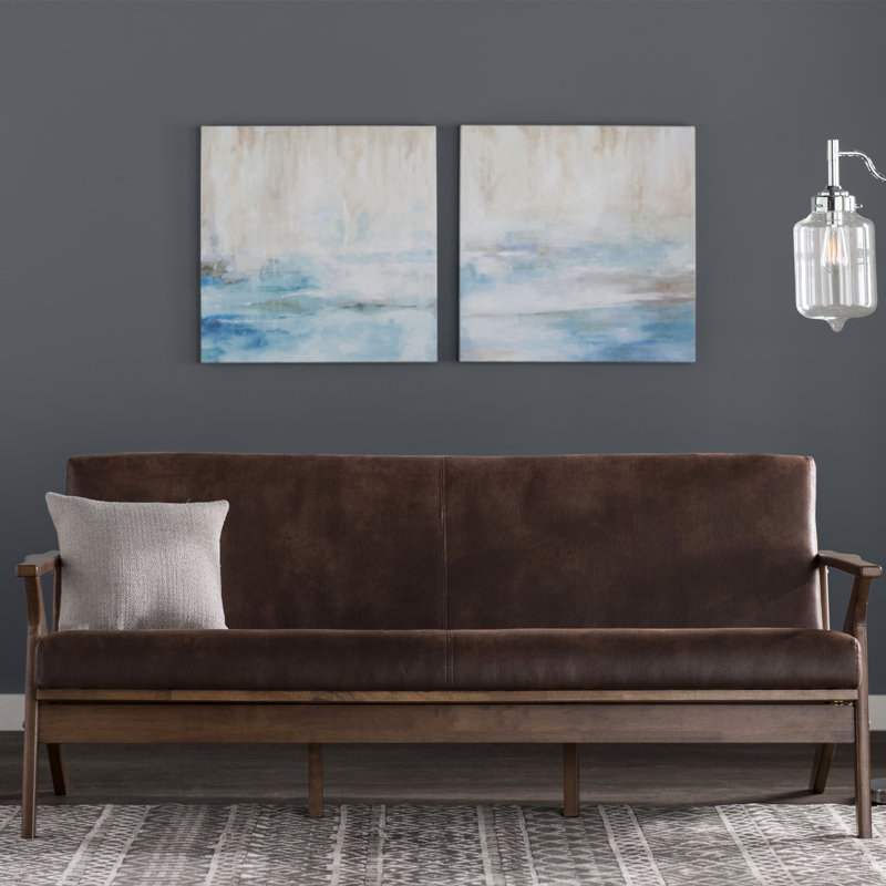 T Austin Design Arick Mid Century Faux Leather Modern Sofa Arick Mid Century Faux Leather Modern Sofa