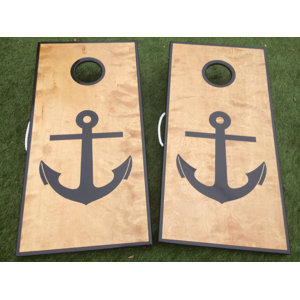Nautical Anchor Cornhole Board with Toss Bags Set