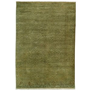 Hebert Hand-Knotted Light Green Area Rug