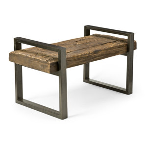 Reclaimed Wood and Iron Outdoor Garden Bench