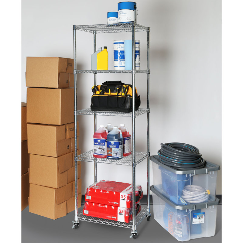 Seville Classics 5Tier UltraZinc™ NSF Steel Wire Shelving with Wheels
