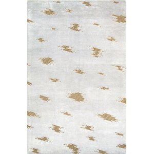 Modern Hand-Knotted Gray/Gold Area Rug