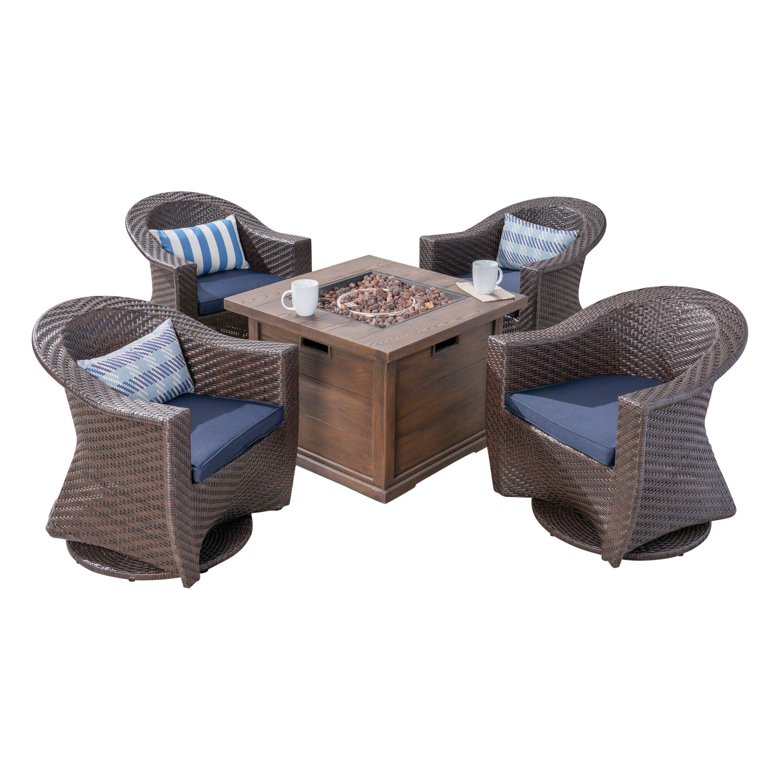 Reina Patio 5 Piece Conversation Set With Cushions