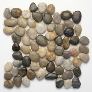 Decorative Random Sized Natural Stone Pebble Tile in Rumi