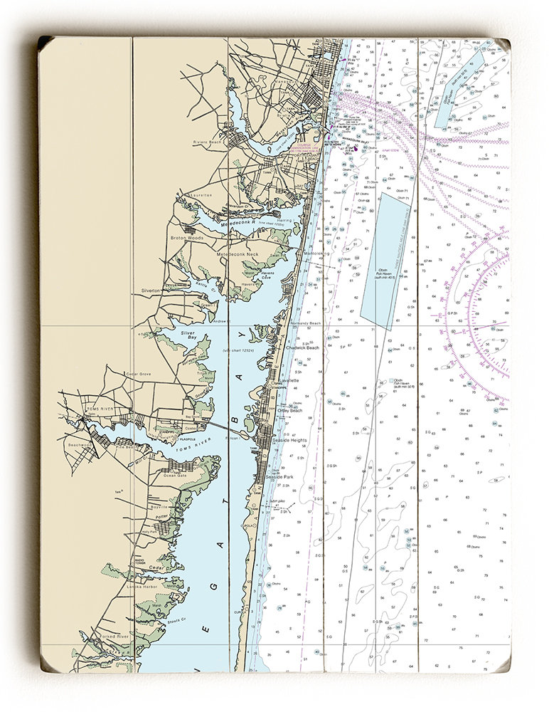 Longs Tides Nj Toms River Island Beach Manasquan Longs Tides Nj Toms River Island Beach Manasquan Nautical Chart Sign Graphic Art Print On Wood Wayfair