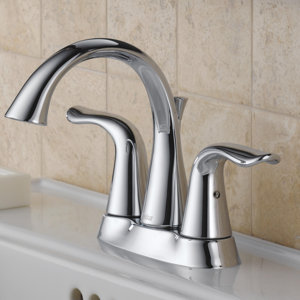 Lahara Centerset Double Handle Bathroom Faucet with Drain Assembly and Diamond Seal Technology
