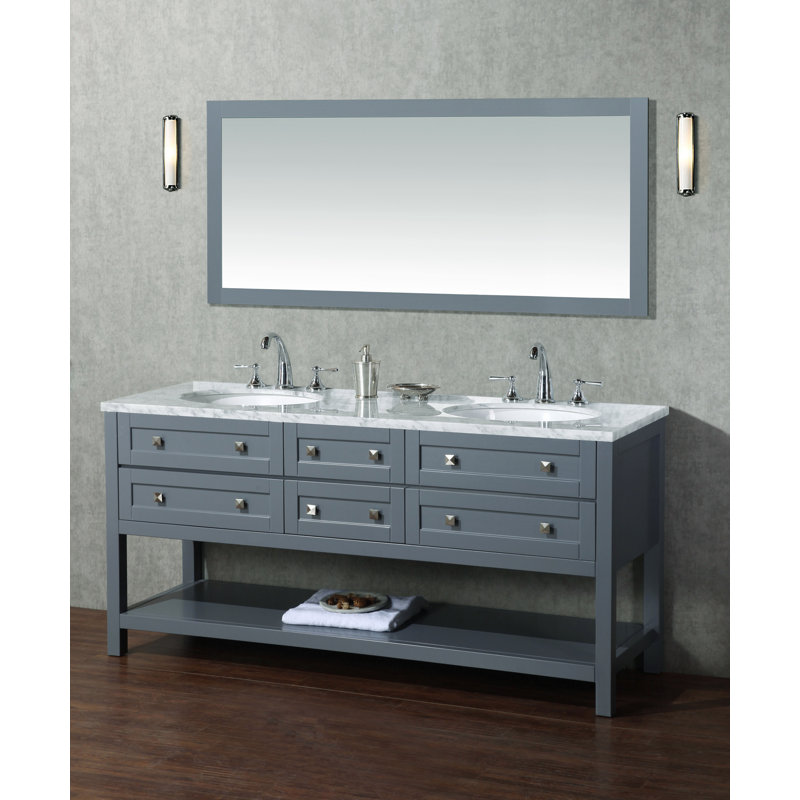 Brayden Studio Whaley 72 Double Modern Bathroom Vanity Set With Brayden Studio Whaley 72 Double Modern Bathroom Vanity Set With Mirror Wayfair
