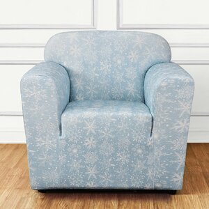 Stretch Snowflake Box Cushion Armchair Slipcover