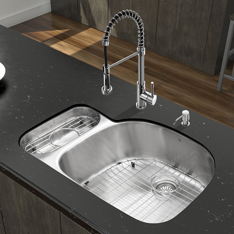 Vigo 32 Inch Undermount 80 20 Double Bowl 18 Gauge Stainless Steel 32 Inch Undermount 80 20 Double Bowl 18 Gauge Stainless Steel Kitchen Sink With Edison