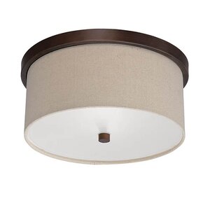 Steuben Rubbed Bronze 2-Light Flush Mount