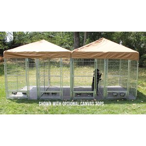 3 Dog Galvanized Steel Yard Kennel