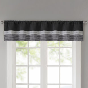 Black Valances Kitchen Curtains You Ll Love Wayfair Black Valances Kitchen Curtains