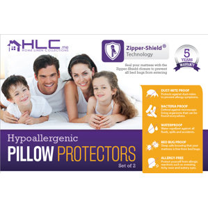 Bed Bug Proof Zippered Pillow Protector (Set of 2) by HLC.ME