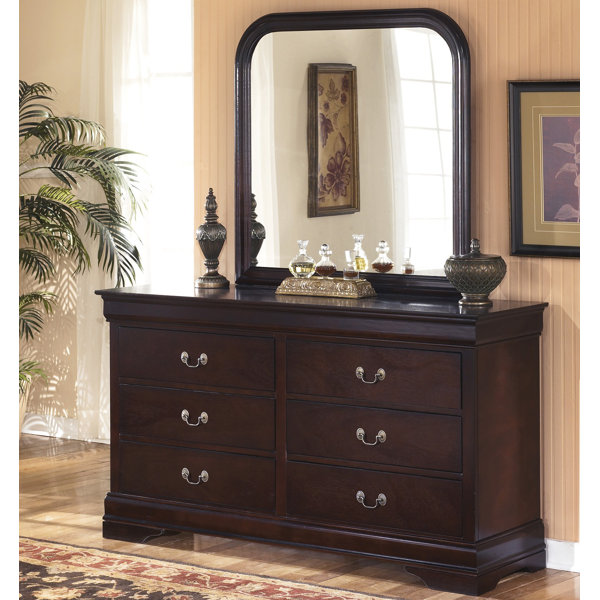 Roundhill Furniture Isola Louis Philippe 6 Drawers Double Dresser Roundhill Furniture Isola Louis Philippe 6 Drawers Double Dresser With Mirror Reviews Wayfair