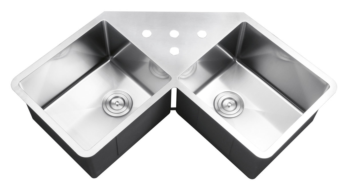 Ruvati Gravena Corner 44 X 23 Double Basin Undermount Kitchen Sink Gravena Corner 44 X 23 Double Basin Undermount Kitchen Sink