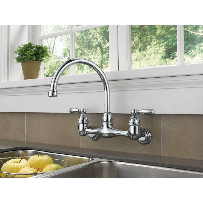 Peerless Faucets Double Handle Kitchen Faucet Reviews Wayfair   Double Handle Kitchen Faucet 