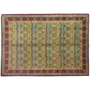 One-of-a-Kind Arts and Crafts Hand-Knotted Red Area Rug