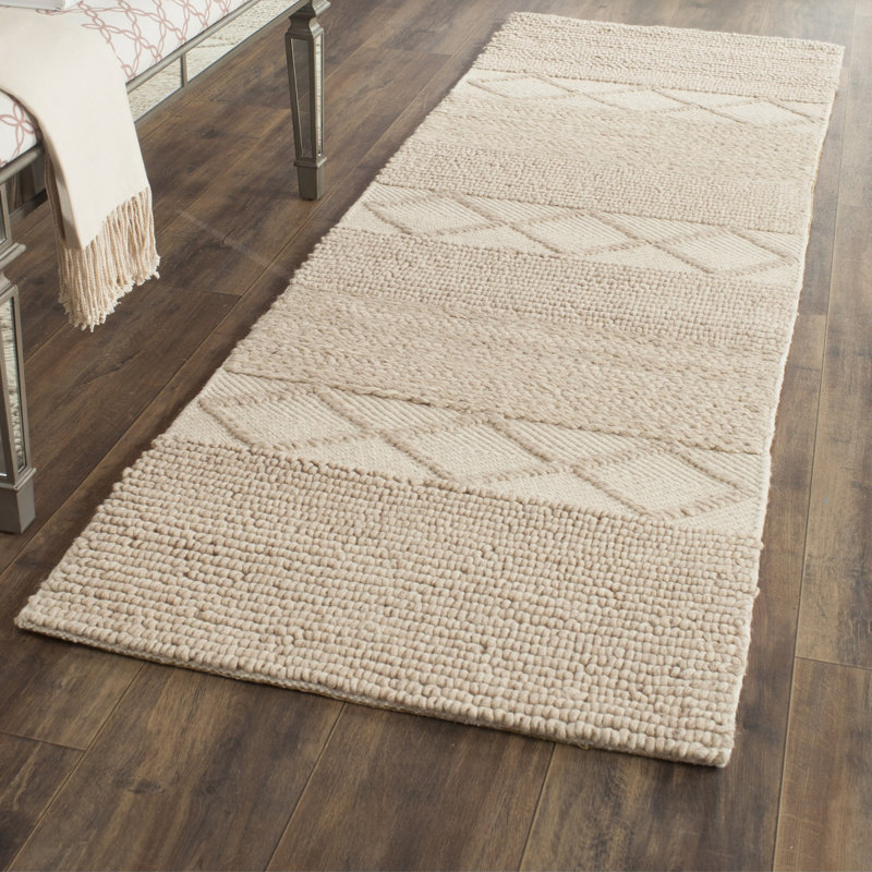 Beachcrest Home Williston Highlands Beige Tufted Wool Area Rug Williston Highlands Beige Tufted Wool Area Rug