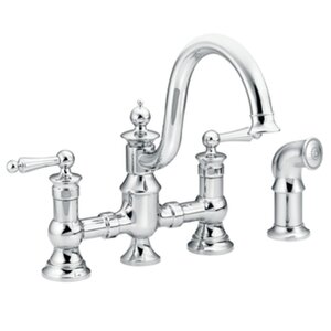 Waterhill Double Handle Kitchen Faucet with Side Spray