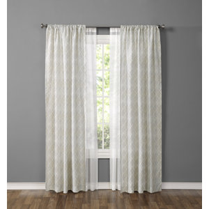 Made4You Geometric Sheer Rod pocket Curtain Panel