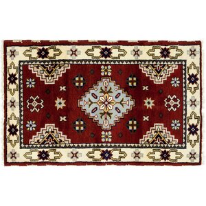 One-of-a-Kind Ardabil Hand-Knotted Red Area Rug