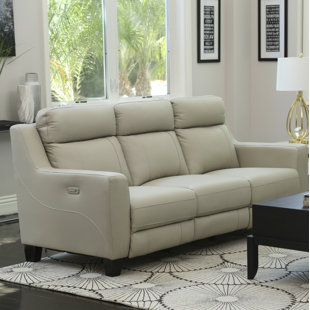 Top Grain Reclining Sofa Wayfair Florham Top Grain Leather Reclining Sofa