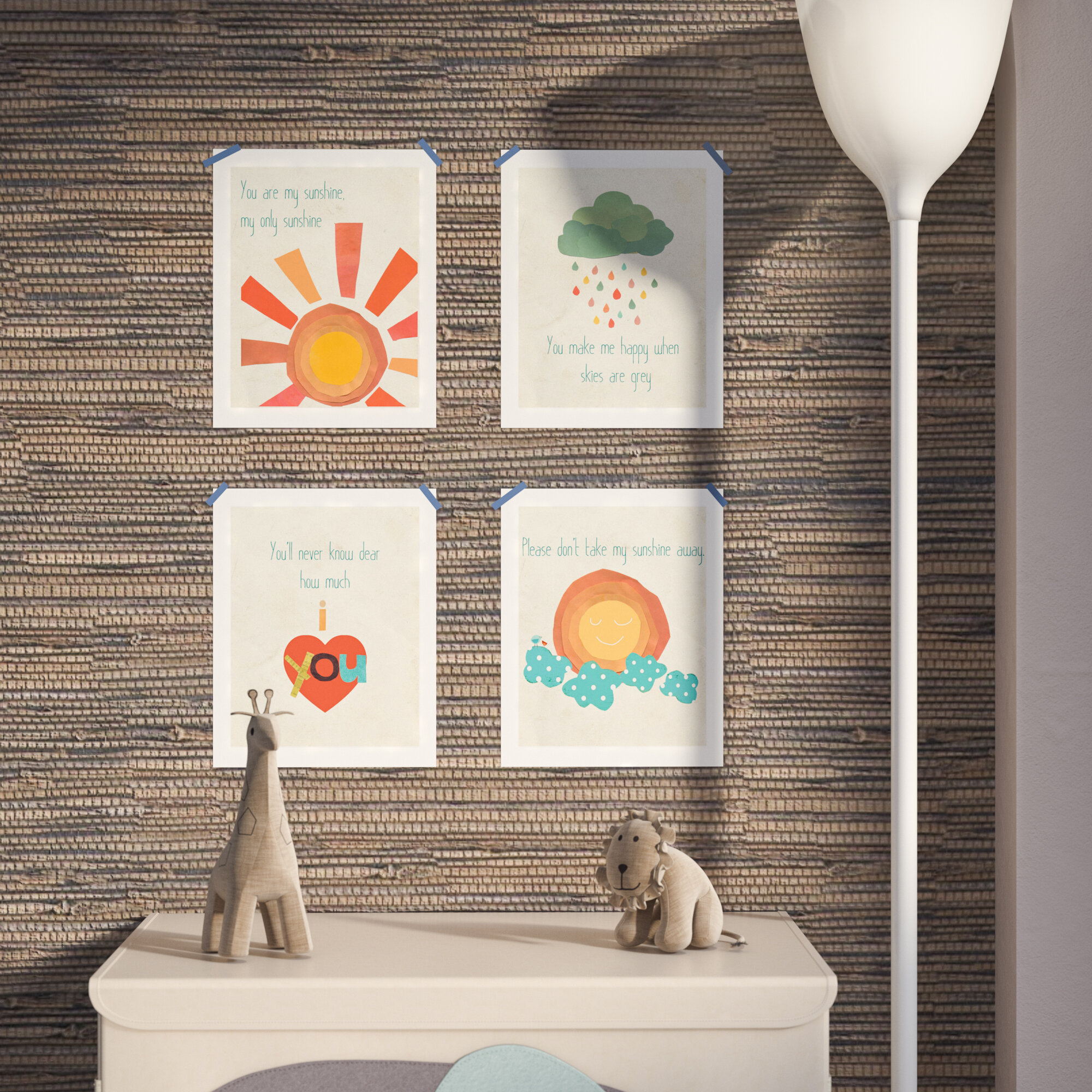 Tisbury 4 Piece You Are My Sunshine Print Children S Wall Art Set