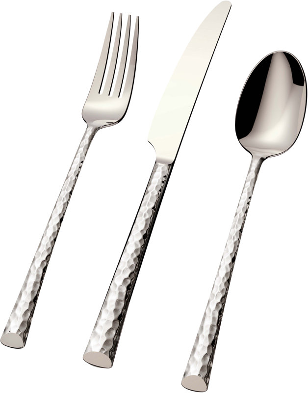 Wade Logan Hydra 20Piece Hammered Flatware Set & Reviews Wayfair