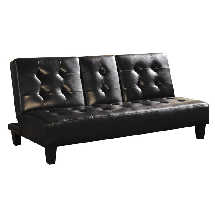 Lamere Faux Leather Upholstered Futon Convertible Sofa