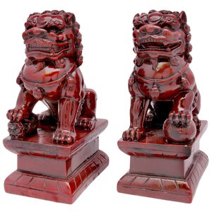 2 Piece Fu Dog Figurine Set