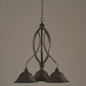 Bow 3-Light Shaded Chandelier
