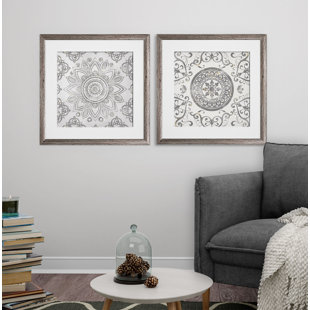 Framed Art You Ll Love Wayfair Mandala Sunburst 2 Piece Framed Graphic Art Print Set