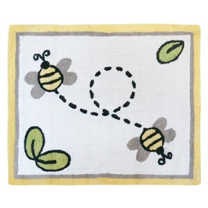 Honey Bee Hand Tufted White Area Rug