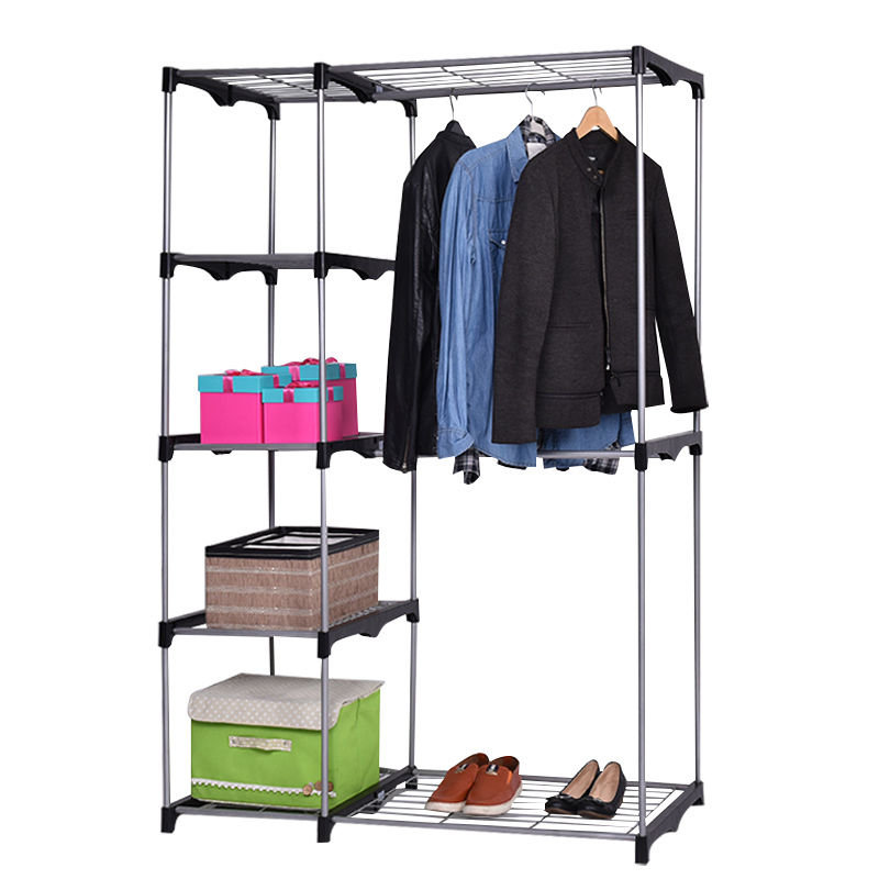 Rebrilliant Carly 46 1 W Double Rod Portable Closet Organizer Wayfair Carly 46 1 W Double Rod Portable Closet Organizer