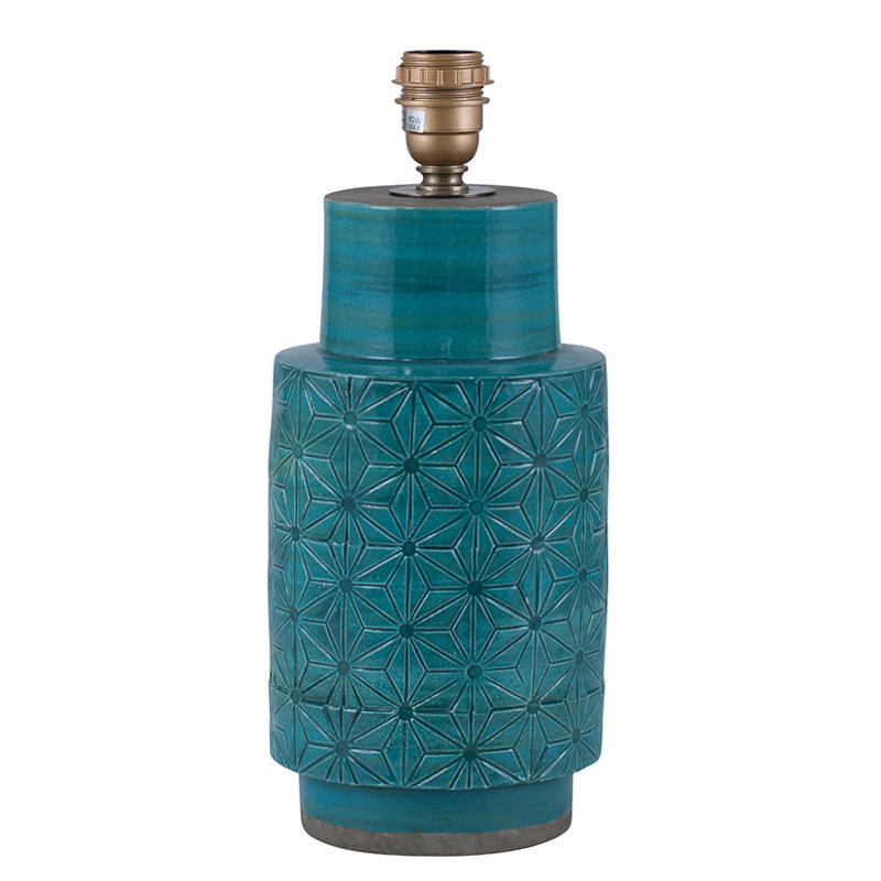 Laude Vive Arensburg Aquamarine Etch Stoneware 30cm Table Lamp Arensburg Aquamarine Etch Stoneware 30cm Table Lamp Base