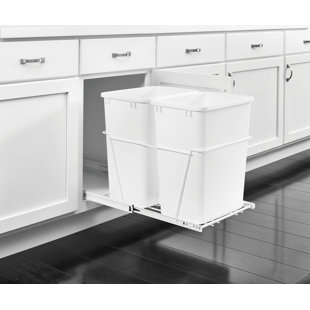 Pull Out Under Counter Residential Trash Recycling You Ll Love Plastic 8 75 Gallon Pull Out Trash Can